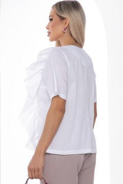 Блузка белая с воланом Lady Taiga(фото4)